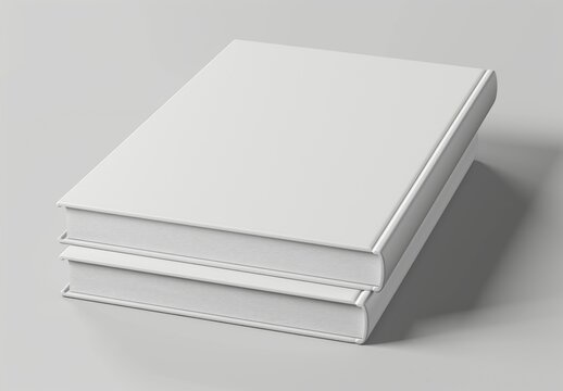 book mockup, Isolated Stack of Books on White Background with Blank Pages