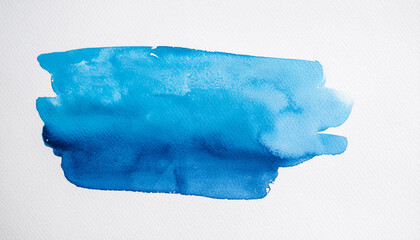 Abstract blue watercolor on white background. The color splashing on the paper. It is a hand drawn. - obrazy, fototapety, plakaty