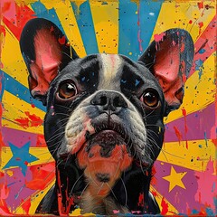 Vibrant chihuahua portrait with abstract flair. Generative AI