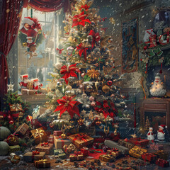 christmas, tree, decoration, market, holiday, house, lights, winter, light, town, street, celebration, night, home, architecture, city, candle, flowers