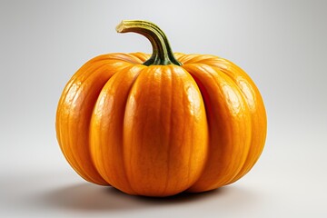 One large yellow pumpkin isolated on a white background.