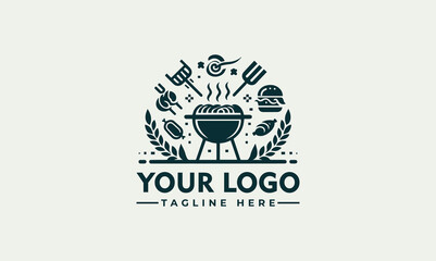 Barbecue Logo Vector Art, Icons, and Graphics bbq party grill restaurant logo inspiration