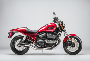 Obraz premium 'motorcycle red white isolated background professional motorsport extreme motocross studio motorbike powerful machine colours engine sport vehicle motor power bike transportation'