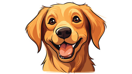 Cute dog avatar head portrait. Labrador puppy muzzl