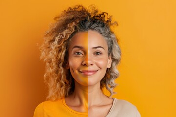 Skincare focus on aging care essentials with visual aging metaphors and skin restoration in aging split representation.