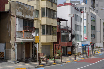 東京港区赤坂7丁目の解体される建物たち