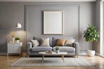 Living room blank frame mockup