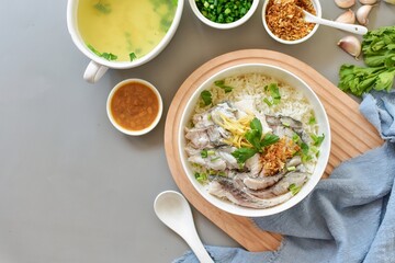 Dried Rice Porridge with Seabass , home cooked, asian cusine