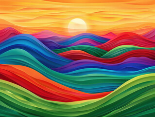 abstract moutains colorful background 