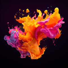 Colorful splashes on white