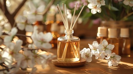 An aromatherapist s guidebook entry on blending the perfect sleepinducing floral scent for diffusers - obrazy, fototapety, plakaty
