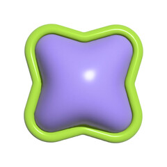 Inflated 3D shape with plasticine effect. Icon in y2k style. Vector illustration