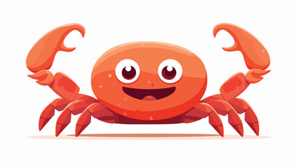 Cute red crab with funny eyes and claws. Sea creatu