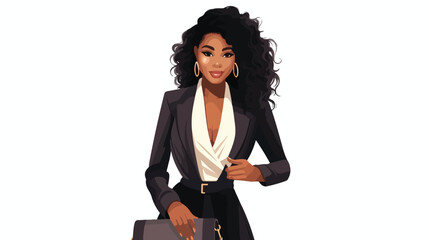 Attractive black woman in elegant outfit wearing dr
