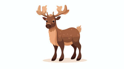 Cute Scandinavian-style elk. Adorable baby moose. F