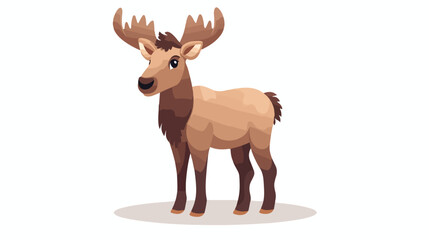 Cute Scandinavian-style elk. Adorable baby moose. F