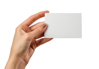 Obraz premium mockup, Hand Holding a Blank Card (Vertical)