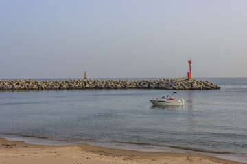 Busan, South Korea - April 14 2024 "Haeundae Beach and surrounding, famous area for South Koreans"