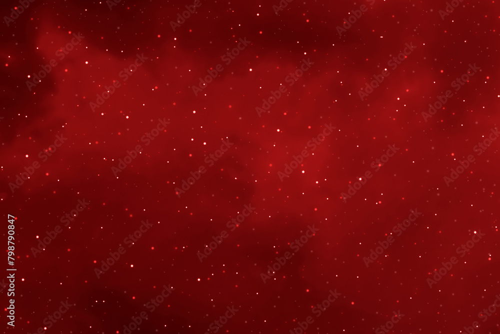 Wall mural starry night sky. red galaxy space background glowing stars. new year, christmas and celebration bac