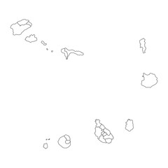 Cape Verde map with administrative divisions. Vector illustration.