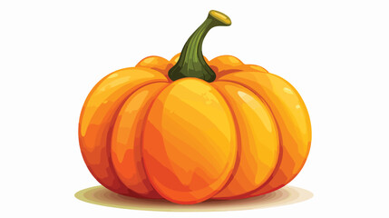 Autumn round-shaped pumpkin with peduncle. Fall ora