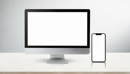 Mockup Template for Different Screen Sizes - Monitor, Tablet and Phone - Application Design, Web Design and User Interface Design - Asset for Presentation of Graphic Design and Portfolio