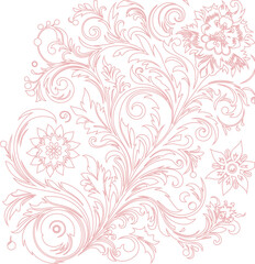 Vector decorative elegant vector seamless pattern design with white background