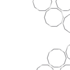 Obraz premium Silver Glossy Decagon Shapes used as a Border or Frame