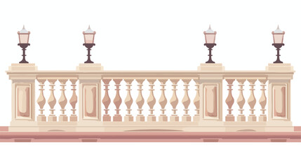Balustrade with balusters for fencing. Palace decor