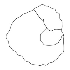 Fogo island map with administrative division, Cape Verde. Vector illustration.