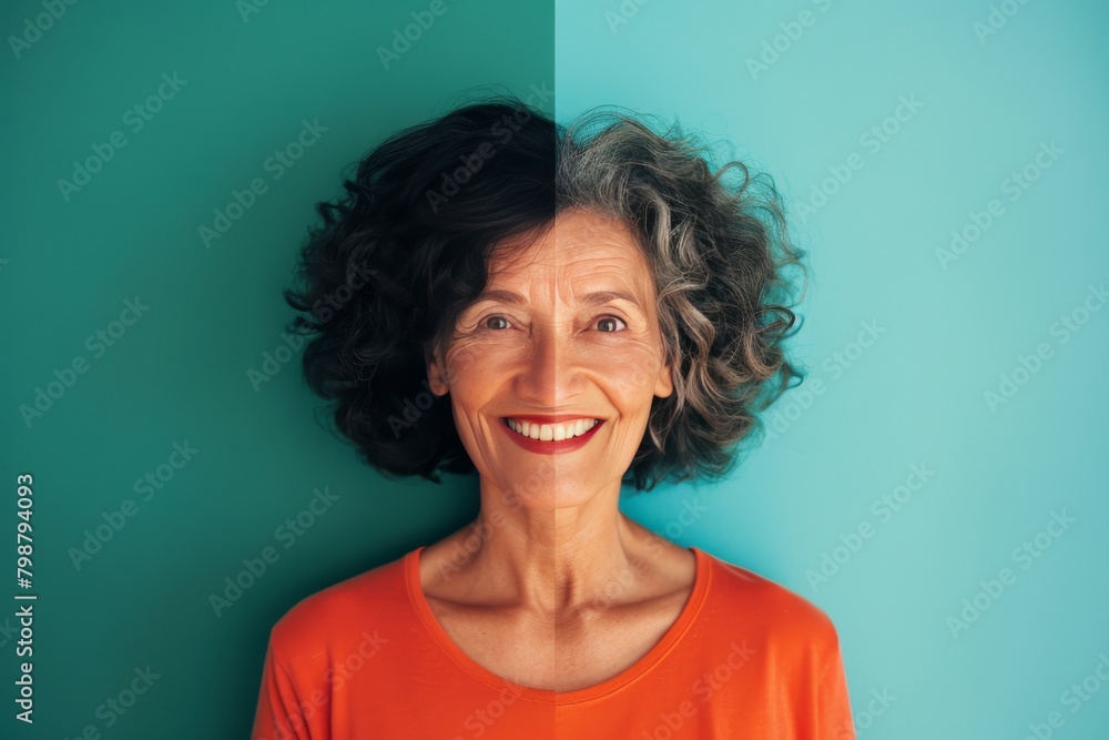Poster face lift transformations highlight process improvements in skin tone evenness, utilizing full color