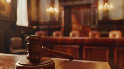 Criminal judge hammers in court.