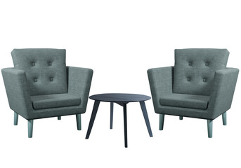 TWO CHAIRS AND TABLE PNG - TRANSPARENT BACKGROUND