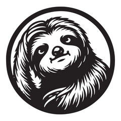 Black and White Sloth Vector  Silhouettes - Sloth Silhouette