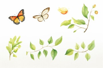 butterfly life cycle watercolor, educational butterfly life cycle watercolor