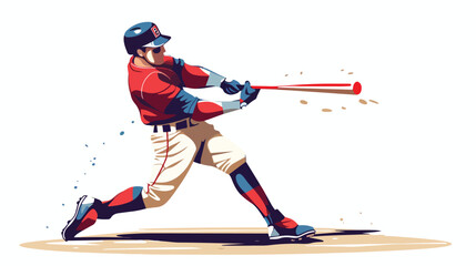 Baseball player batter playing sport game. Hitter s - obrazy, fototapety, plakaty