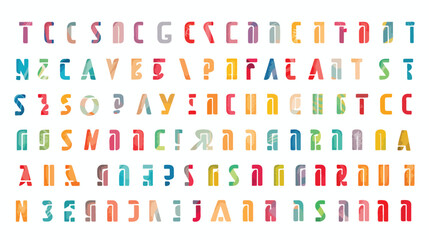 Decorative english alphabet made of colorful adhesi