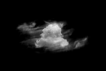 Textured cloud,Abstract black,isolated on black background