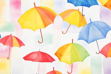 colorful umbrellas watercolor, vibrant colorful umbrellas watercolor
