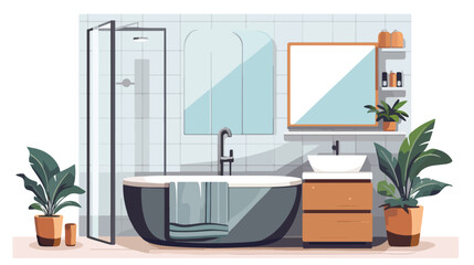 Bathroom interior design with modern furniture. Sho