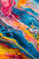 Textured surface of an acrylic pour painting, featuring colorful layers and fluid patterns. Acrylic pour painting textures offer a vibrant and artistic backdrop,