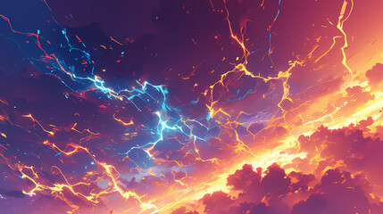 lightning crack effect	 - obrazy, fototapety, plakaty