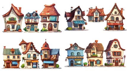 	
cute fairytale cartoon house clipart isolated on white background, quirky house , Generative Ai	
