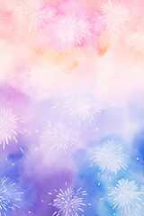 New Year fireworks watercolor, vibrant New Year fireworks watercolor