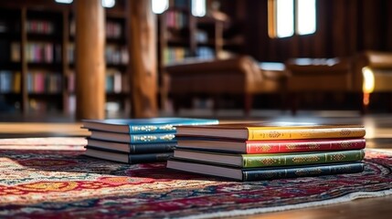 Above mosque carpet group and quran for faith UHD WALLPAPER