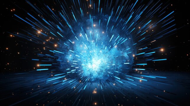 Abstract background Blue Particle explosion Shock UHD WALLPAPER