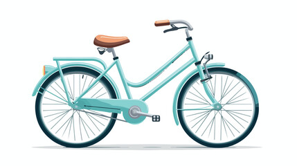 Bicycle in retro style. Modern bike with rack and w