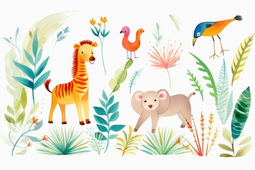 tropical animals, colorful tropical animals
