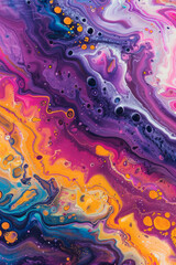 Textured surface of an acrylic pour painting, featuring colorful layers and fluid patterns. Acrylic pour painting textures offer a vibrant and artistic backdrop,