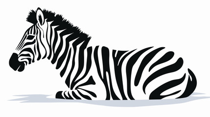 Fototapeta na wymiar Black and white trendy zebra print vector flat illu